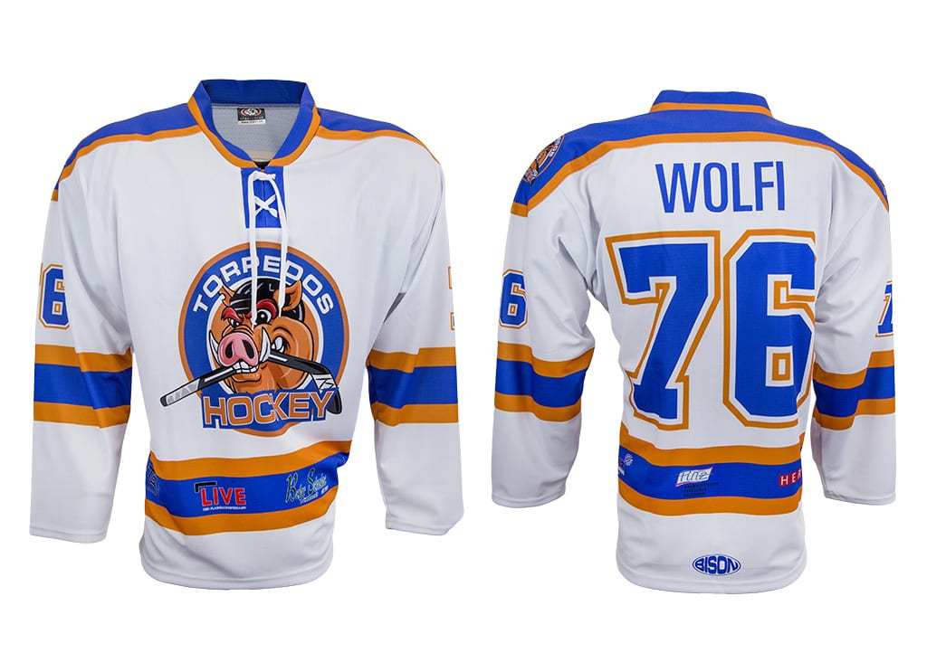 Originální design hokejových dresů z výroby Bison Sportswear.