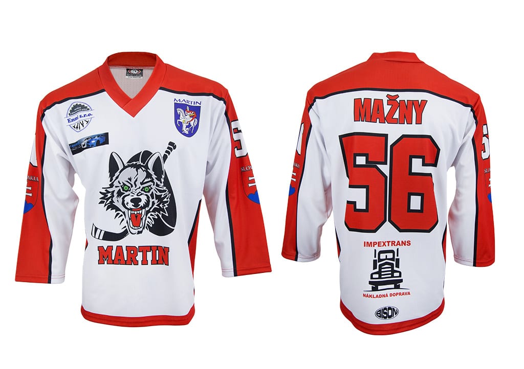 Originální design hokejových dresů z výroby Bison Sportswear.